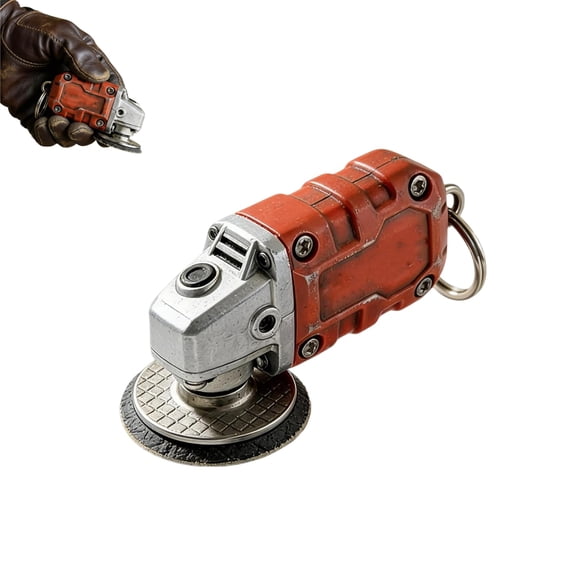 Mini Grinder Keychain, Mini Angle Grinder Little Sander Collectible, Tool Enthusiast Backpack Bag Purse Charms Accessories, Gift for Dads Hardware Lovers