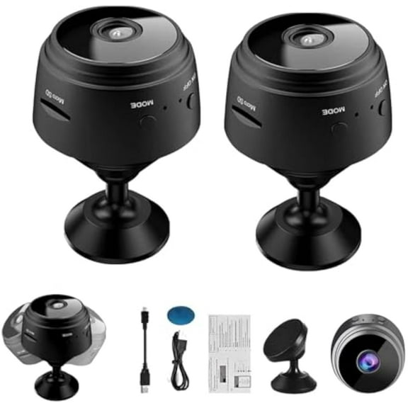 Mini Guard Cam, Miniguad Camera 2025 Magnetic Mini Security Camera, 1080p HD Secret Scope Hidden Camera with Audio Indoor/Outdoor Wireless (2pcs)