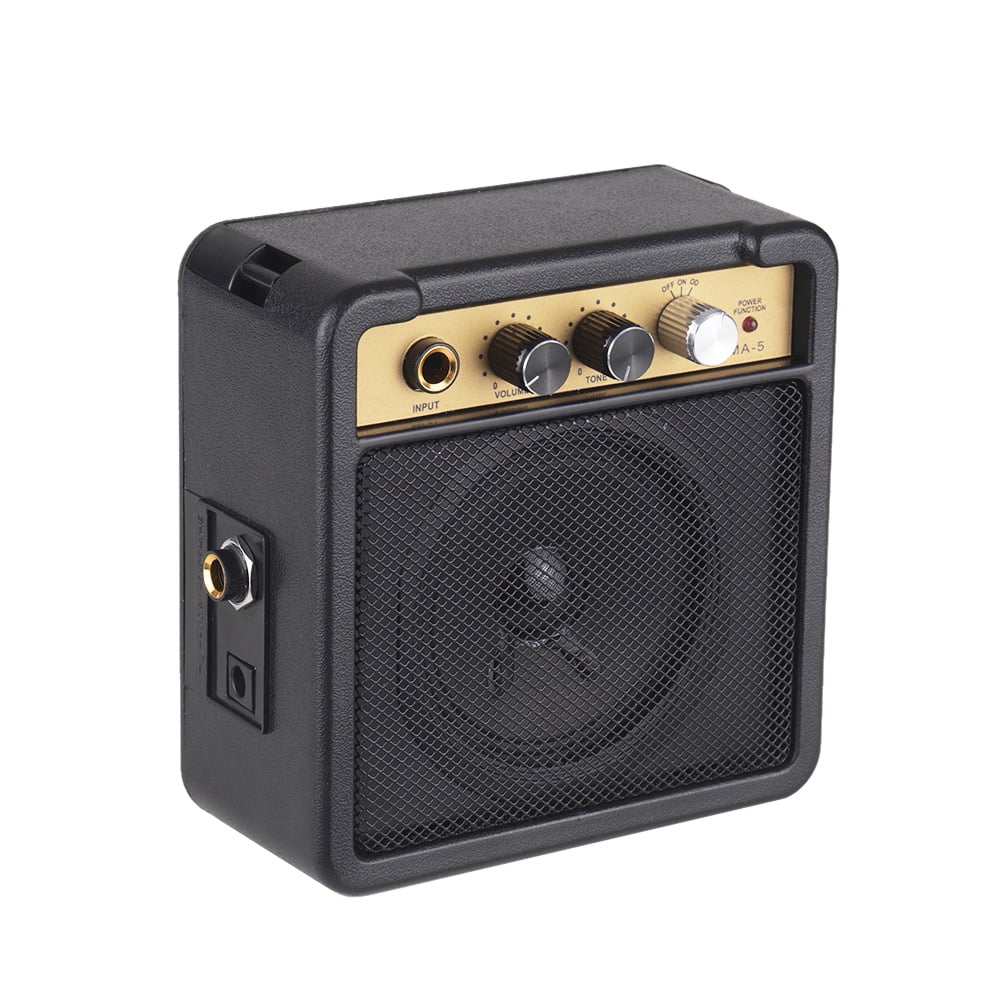 Mini Guitar Amplifier Amp Speaker 5W with 6.35mm Input 1 4 Inch Headphone Output Supports Volume Tone Adjustment Overdrive