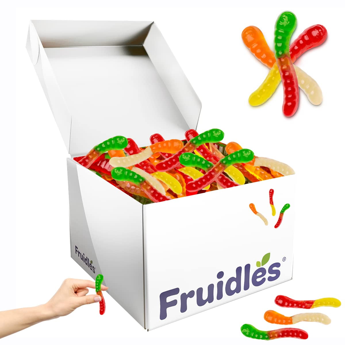 Mini Gummi Worms Candy, Assorted Fruit Flavors Gummies, Allergy