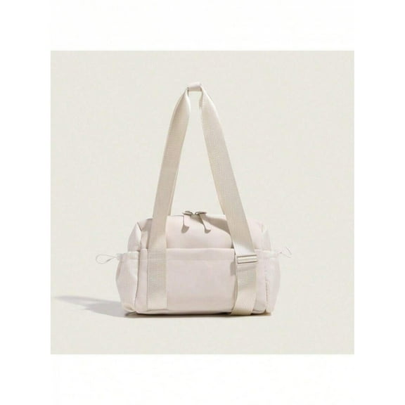 Mini Gym Bag For Women Girls Small Gym Tote Bag With Wet Compartment Waterproof Travel Duffle Bag Cute Workout Sport Bag Adjustable Strap, Zip Closure，Beige