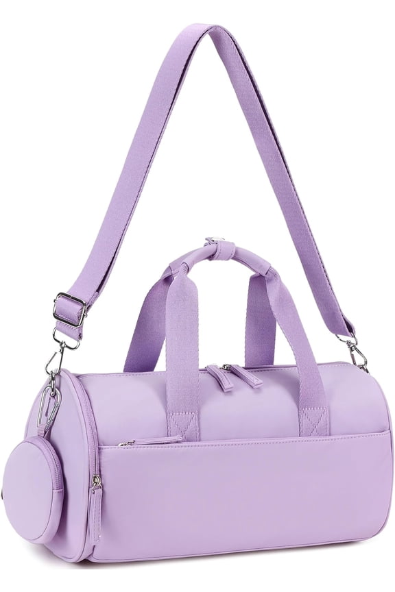 Mini Gym Bag for Women Girls Cute Small Duffle Bag 12'' with Multifunctional Pockets Workout Bags Dance,Fitness,Yoga (B-Purple)