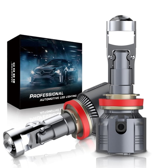 Mini H11 Bi-LED Projector Lens Hi-Lo Beam Bulbs LED Headlight Retrofit 6500K Kit