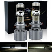 Mini H7 Bi-LED Projector Lens Hi-Lo Beam Bulbs LED Headlight Retrofit 6500K Kit