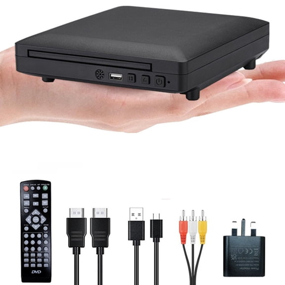 Mini HD DVD Player, CD Players for Home, DVD Players for TV, HDMI and RCA Cable Included, Up-Convert to HD 1080p, All Region, Breakpoint Memory, Built-in PAL/NTSC, USB 2.0