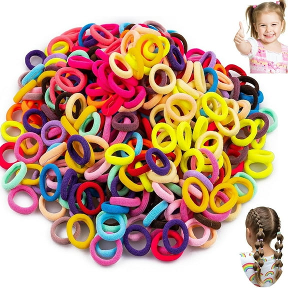 Mini Hair Bands Set for Girls,Tutuviw 200 Pcs Soft Tiny Elastic Hair Ties Multicolor Rubber Bands Mini Elastics Hair Bands Ponytail Holders for Baby Kids Girls Pain-Free Hair Accessories(Colourful)
