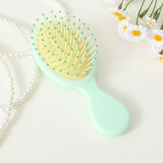 Mini Hair Brush Detangling Soft Bristles Travel Size for Women Kids Smoothing Knots 5.3x2.2in