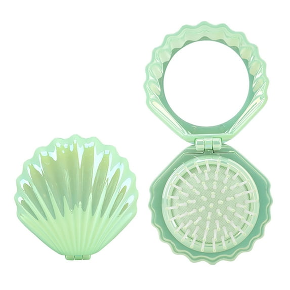 Mini Hair Brush with Mirror, Portable Colorful Travel Mirror Hair Brushes, Round Summer Foldable Hair Massage Comb, Small Comb Small Hair Comb Styling Tools for Girls Women