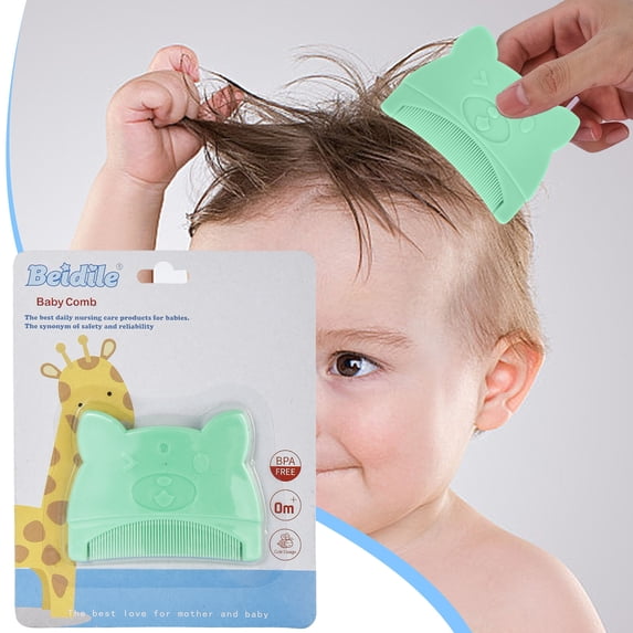 Mini Hair Comb - Soft Bristle Curved Scalp Brush, Candy Color Pocket Detangling Comb, Bear Shaped Travel Hair Styling Tool, 8x6cm, 1 Pack
