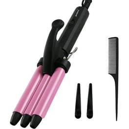 Mini Hair Crimper for Women Beach Waves Mini Waver Hair Tool 3 Barrel Curling Iron 1 2 inch with Argan Oil Infused Travel Friendly Small Crimper Ha Walmart