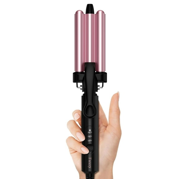 FARERY Mini Hair Crimper with Temperature Adjustable, Crimping Iron for Short Hair Waves, Rosepink