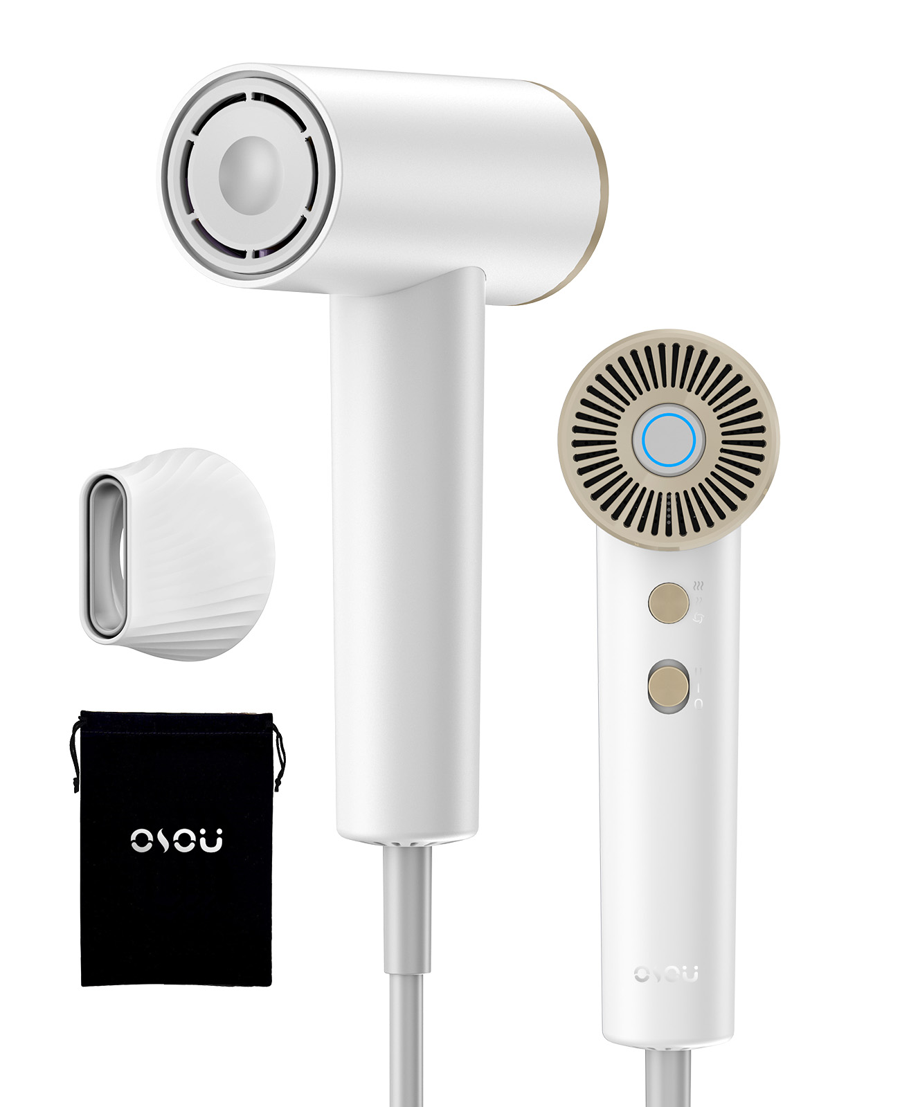 Mini Hair Dryer, Ultra-Light Blow Dryer with 150,000 RPM Motor & 500M ...