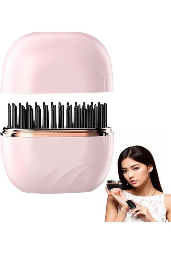 Mini Hair Straightener, 2-in-1 Cordless Hair Straightener Comb 3-Speed Temperature Rechargeable Portable Fast Heating Hair Straightener Comb,Lightweight & Portable Travel for Women
