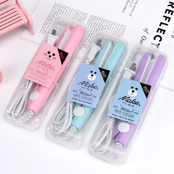 Mini Hair Straightener & Curler Dual-Use Hairstyling Iron for Straightening,Compact Design for Home, Travel & Salon Use, Works on All Hair Lengths