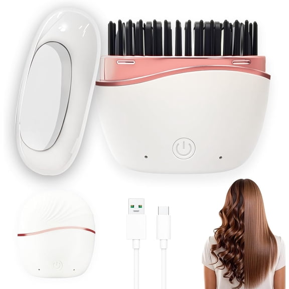 Mini Hair Straightener, Travel Hair Straightener, Rechargeable Wireless Mini Straightener with Two Temperature Settings, Fast Heating, Travel-Friendly Design (White)