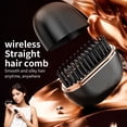 thumbnail image 1 of Mini Hair Straightener Wireless Charging, Portable Hair Brush Straightener for Frizz Control, No Damage Styling Comb with LCD Display, 3 Heat Settings 160-200°C, 1 of 8