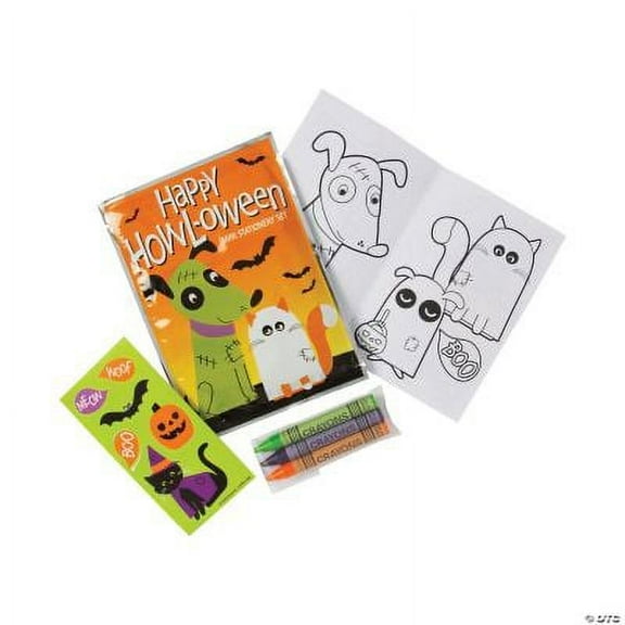 Mini Halloween Animal Stationery Sets, Halloween, Stationery, 12 Pieces