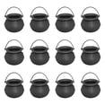 thumbnail image 1 of Mini Halloween Buckets 12 Pack, 3 X 2.5 Inch Black Plastic Cauldron Witch Halloween Decorations, Bulk Halloween Party Favors for Student Halloween Party Supplies, 1 of 7