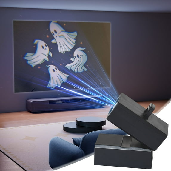 Mini Halloween Projector Lights,Film Spooky Ghost Decorative,Halloween Window Projector,Holographic Projection Lamp for Halloween Outdoor Garden Decorations,for Family Parties and Celebrations A