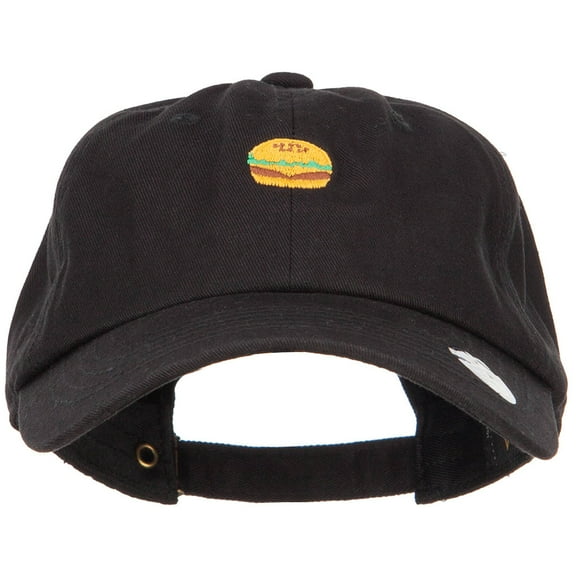 Mini Hamburger Embroidered Unstructed Cap - Black OSFM