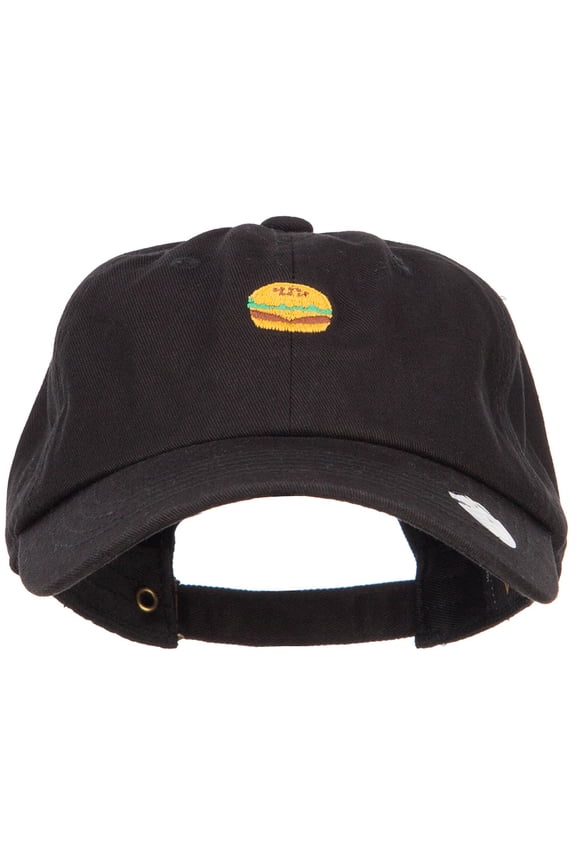 Mini Hamburger Embroidered Unstructed Cap - Black OSFM