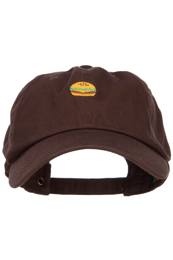 Mini Hamburger Embroidered Unstructed Cap - Brown OSFM
