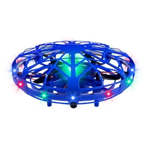 Mini Hand Drone for Kids Adults, 360° Drone Mini Helicopter RC UFO Flying Toy With Colorful light strip, Hand Operated Sensory Flying Drone UFO Toy for Boys Girls, Blue