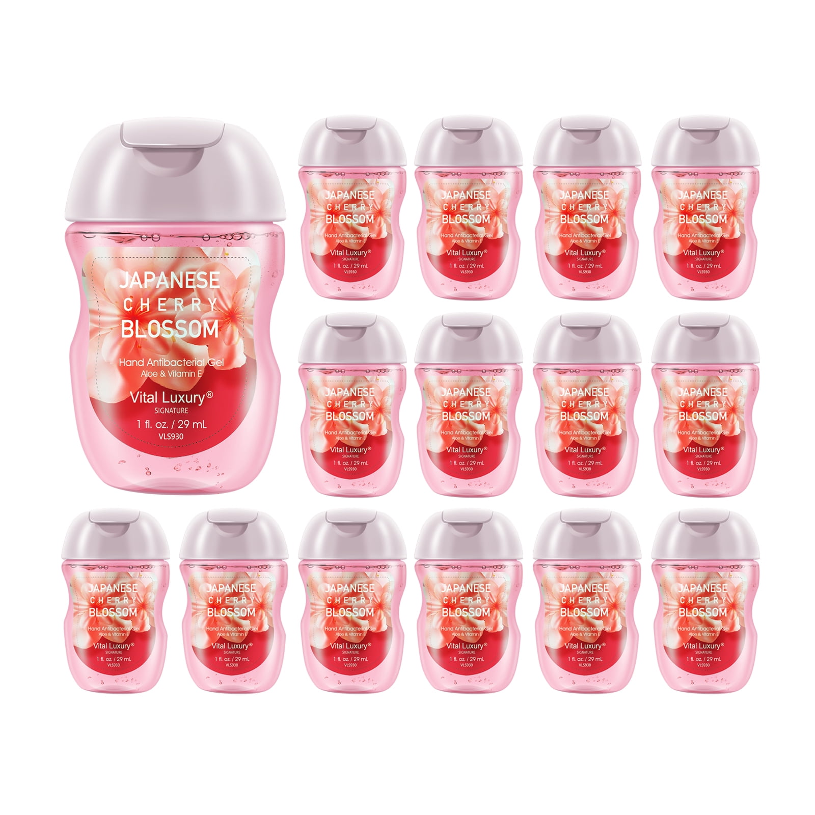 Mini Hand Sanitizer Gel, Vital Luxury 5 Pack 1 Oz AntiBacterial Hand