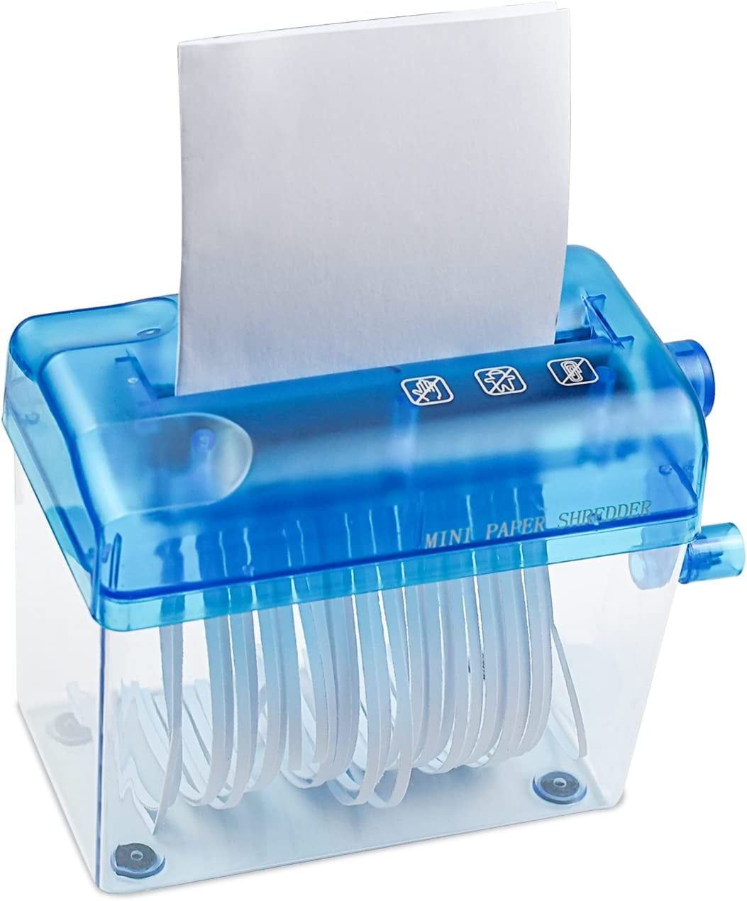 Mini Hand Shredder Portable Paper Shredder Manual Shredder Documents Paper Cutting Tool Home Office Desktop Stationery Christmas Birthday Gift Blue