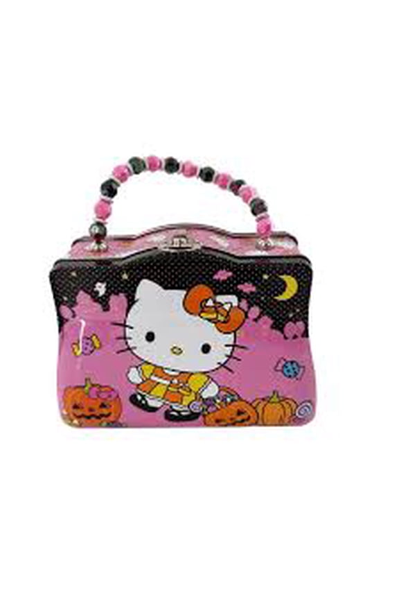 Mini Handbag  Halloween Candy Corn Cat Design with Beaded Handle