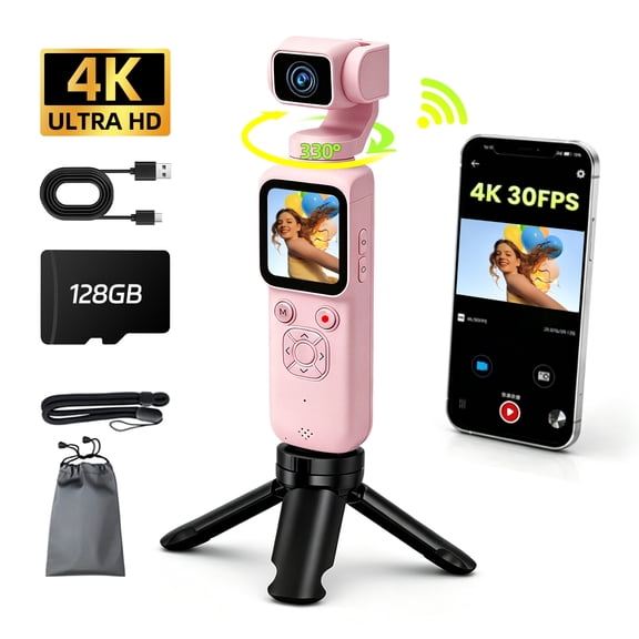 Mini Handheld Action Camera 1.7 Inch Touch Screen Auto Face Tracking WiFi Portable Video Recorder