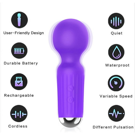 Mini Handheld Body Massager - Great At-Home for Neck, Back, Shoulder, Waist, Feet, Purple