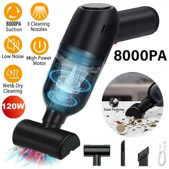 Mini Handheld Car Vacuum Cleaner Cordless W/Brushless Motor Keyboard Air Duster