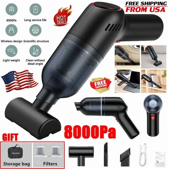Mini Handheld Car Vacuum Cleaner Cordless W/Brushless Motor Keyboard Air Duster