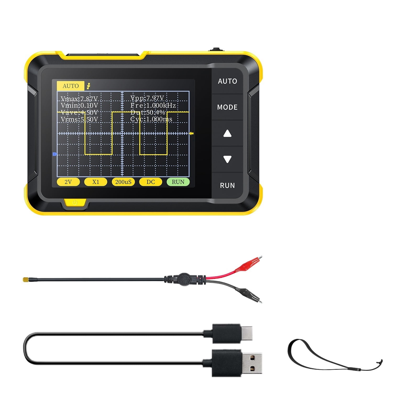 Mini Handheld Digital Oscilloscope 2023 Latest Version 2.5MSa/s 200KHz Analog Bandwidth 800 ,Professional Designed