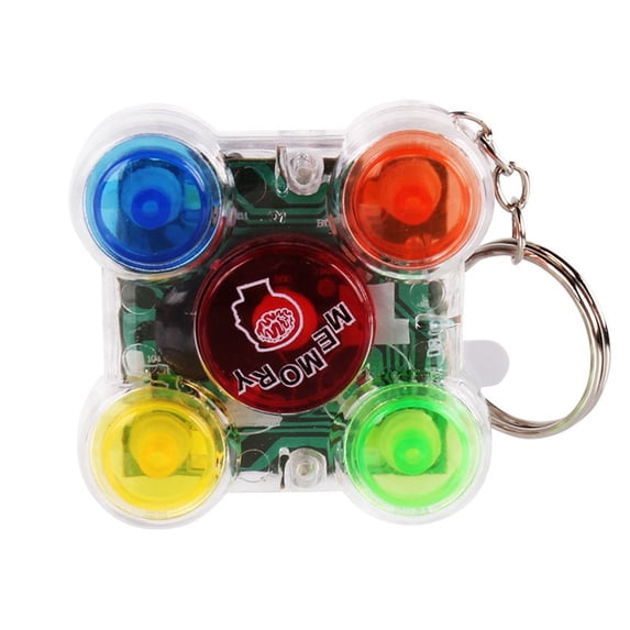 Mini Handheld Electronic Memory Game Keychain LED Light Sound Classic Sequencing Arcade Fidget Controller Workplace Stress Reliever Pocket Travel Gear