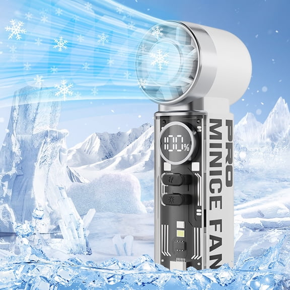 Mini Handheld Fan 199 Speed Thermoelectric Cooling 3000mAh USB Rechargeable Digital Display Portable Pocket Personal Cooler