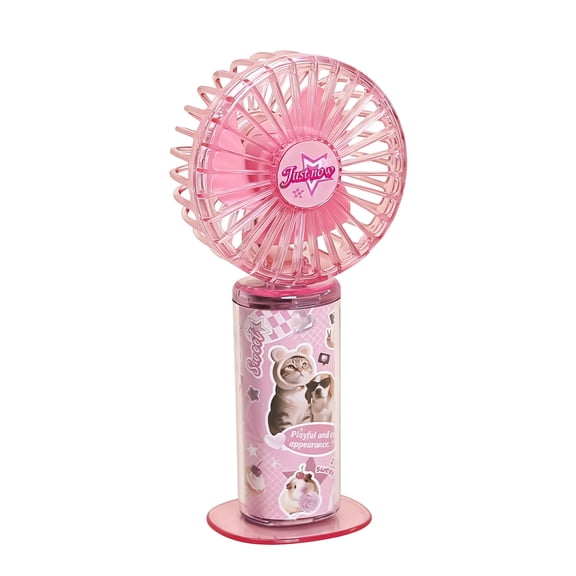 Mini Handheld Fan Personal Portable Fan 3 Speeds Adjustable USB Recharging Battery Operated Small Desk Cooling Face Fan for Home Camping Travel Peach, Pink