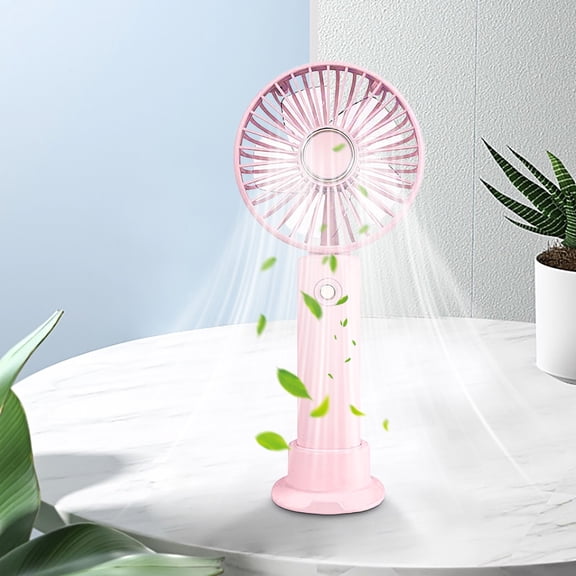 Mini Handheld Fan Personal Portable Fan,USB Rechargeable Small Hand Fan with Base,Desk Cooling Face Fan with Strong Wind for Home Camping Travel Office Outdoor Indoor