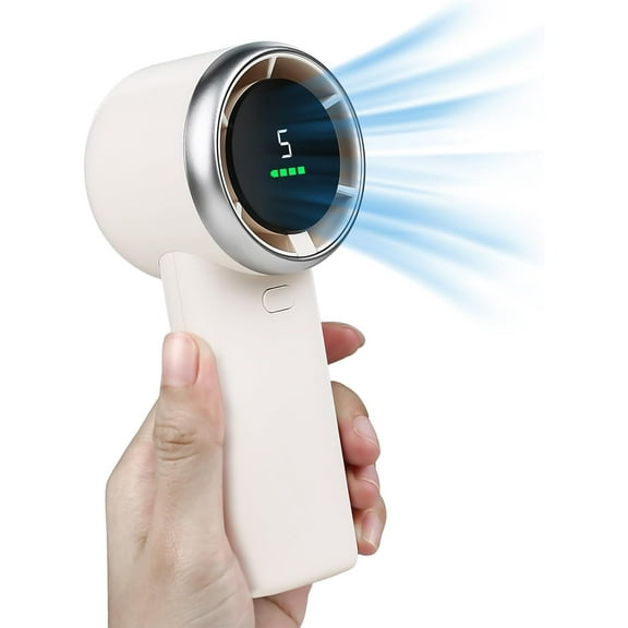 Mini Handheld Fan, Portable Fan, High Speed Cooling Fan 10 Hours Battery Life Usb Rechargeable Personal Fan Small Essentials for Women Beach Travel Vacation, White