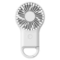 thumbnail image 1 of Mini Handheld Fan, Portable Personal Cooling Fan with Carabiner Clip, Rechargeable 3 Speed Buckle Hand Fan, Lightweight Pocket Size Hanging Buckle Fan, Battery Operated Small Hand Fan, White, 1 of 5