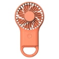 thumbnail image 1 of Mini Handheld Fan, Portable Personal Cooling Fan with Carabiner Clip, Rechargeable 3 Speed Buckle Hand Fan, Lightweight Pocket Size Hanging Buckle Fan, Battery Operated Small Hand Fan, Orange, 1 of 5