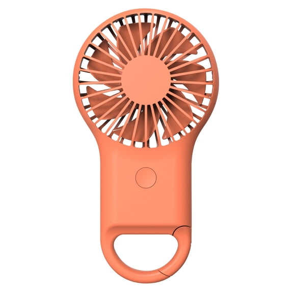 Mini Handheld Fan, Portable Personal Cooling Fan with Carabiner Clip, Rechargeable 3 Speed Buckle Hand Fan, Lightweight Pocket Size Hanging Buckle Fan, Battery Operated Small Hand Fan, Orange