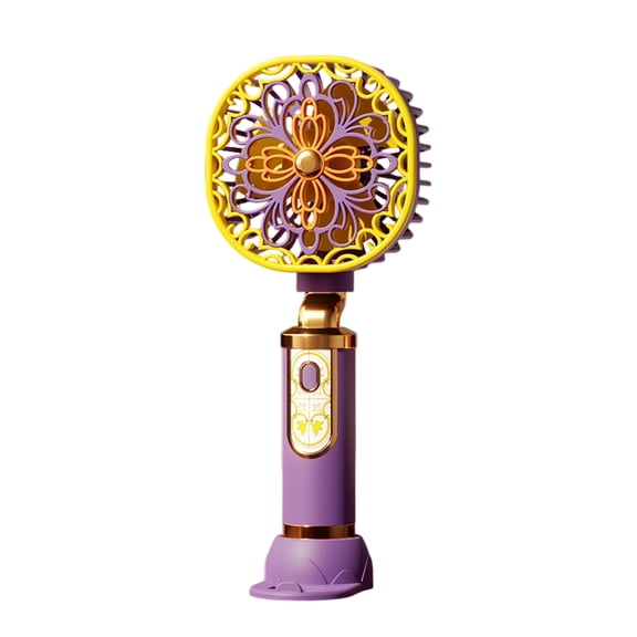 Mini Handheld Fan, Retro Nanyang Purple, 1 Pack with USB Charging Cable, Portable for Personal Outdoor Cooling