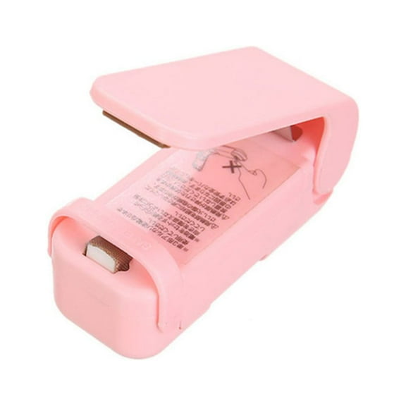 for Mini Handheld Food Sealer For Plastic Bags, Portable Thermal Snacks Saver With ABS Body, Battery Operated Freshness Keeper For Kitchen Storage, Pink(Pink)