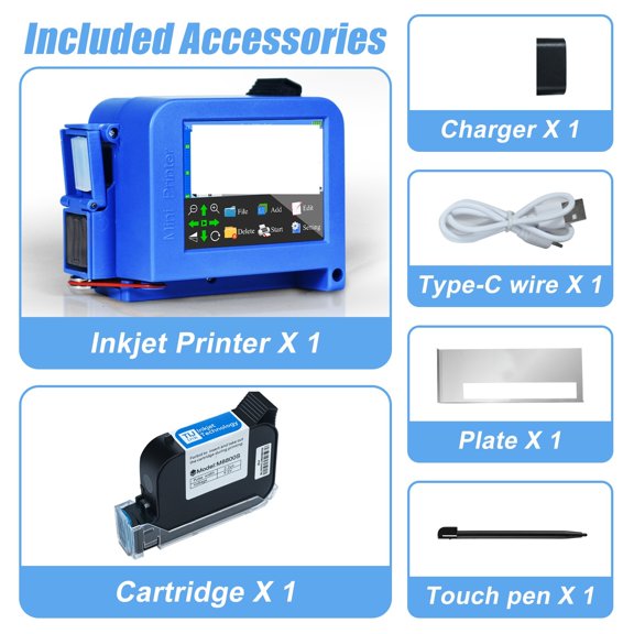 Mini Handheld Inkjet Printer With 12.7mm Nozzle For QR Barcode Batch Date Number Expiry Date Mini Printer Portable ,Widely Use