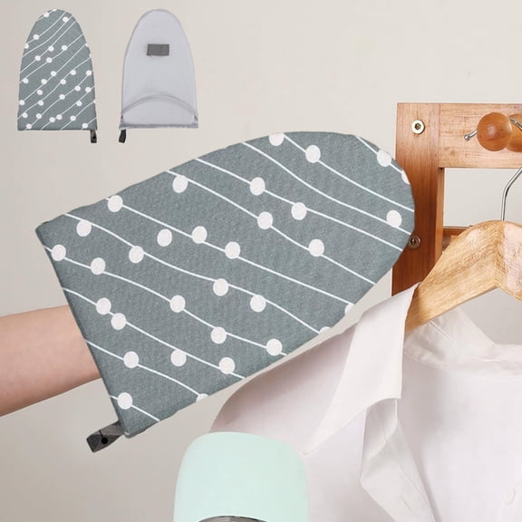 Mini Handheld Ironing Board with Heat-Resistant Cover for Collars and Cuffs – Portable Palm-Sized Iron Pad with Finger Strap for Precise