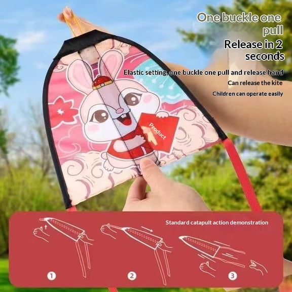 Mini Handheld Kite for Kids Stretchy Slingshot Flying Toy Outdoor Sports Elastic Launching Kite Preschool Fun