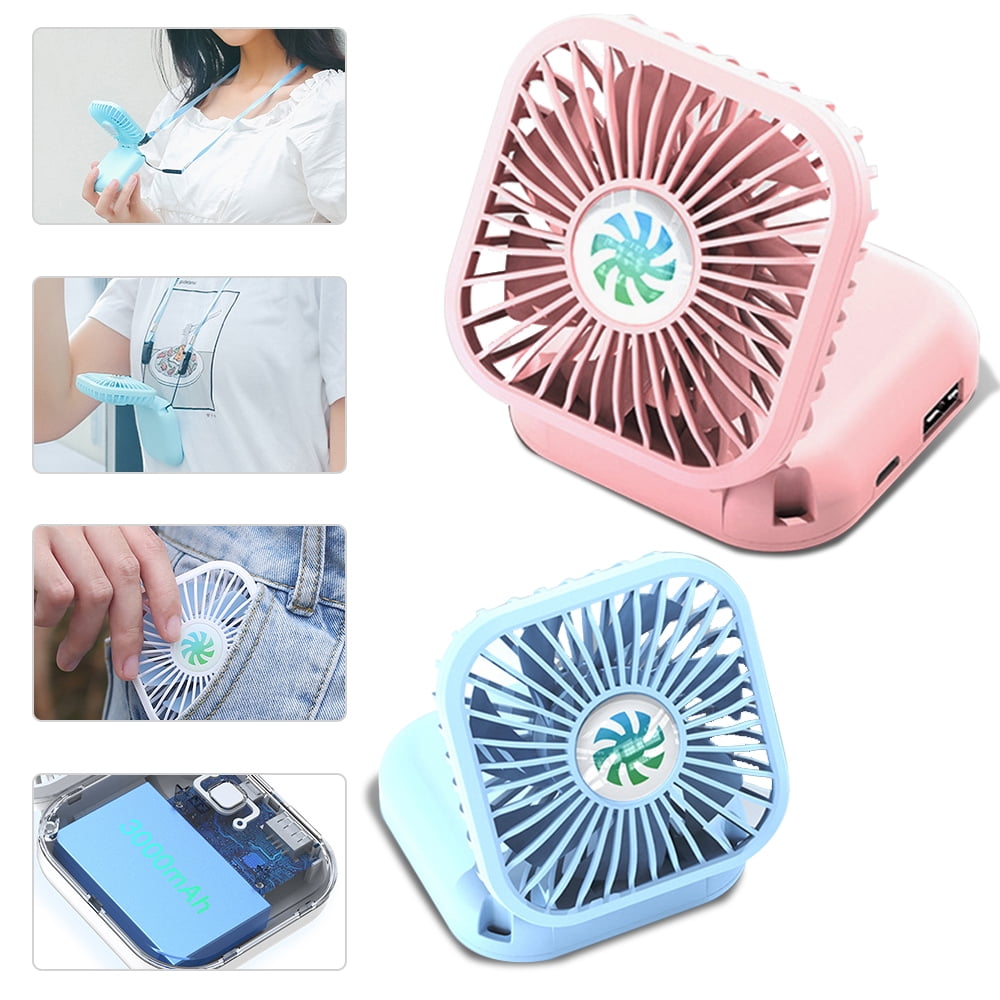 Ultimate Comfort on the Go! Navy Blue Rechargeable Portable Neck Fan –  Portable Fan Hub