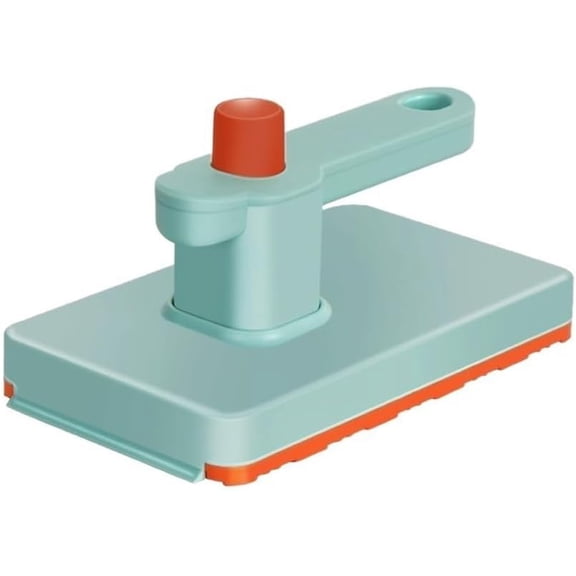 Mini Handheld Snap Grip Mop with Built-in Scraper, Quick Button Release for Cloths & Paper Towels, Portable Cleaning Tool for Floor Glass Desk, Green